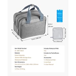 Borsa Medica Portatile per Tiralatte Compatibile con M5/M6 per Allattamento e Conservazione del Latte, Include Accessorio Impacco Ghiaccio - Product Image 4