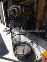 Cage à oiseaux ronde moyenne Vintage, Cage à oiseaux en fer blanc maison à oiseaux en fer Vintage cage à oiseaux en dôme de fer,
