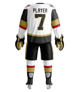 Uniforme de hockey sobre hielo hecho 100% de poliéster con MOQ bajo, último diseño, uniforme de hockey sobre hielo de alta calidad para uso en equipo. - Product Image 3