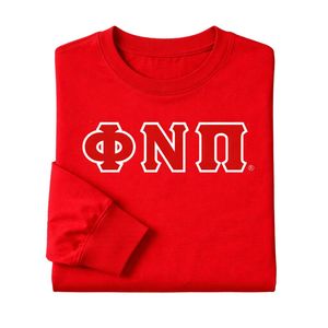 Maglietta a Maniche Lunghe con 3 Lettere Kappa Alpha Psi Phi Nu Pi Rossa, Abbigliamento per Fraternità Greca con Design Classico, Comfort e Stile Premium - Product Image 6