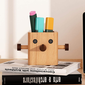 Pen <b>Holder</b> Wood <b>Pencil</b> <b>Holder</b> <b>for</b> <b>Desk</b> Cute Wooden Man <b>Pencil</b> and Pen Cup with Long Nose <b>for</b> <b>Desk</b> Organizer <b>for</b> Office Classroom - Product Image 3
