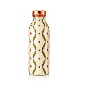 Retro Pattern <b>Metal</b> <b>Water</b> <b>Bottle</b> Copper Lid Portable Travel Drinkware - Product Image 1