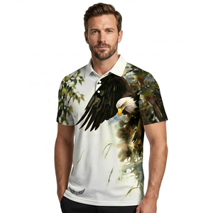 Camisa de punto con estampado animal, antiarrugas, con bolsillo, para hombre, al por mayor, estilo urbano, ligera, oversize, de alta calidad - Product Image 1