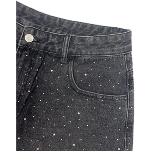 Shorts en jean vintage pour homme avec strass et croix, 100 % coton, style streetwear, pour l'été et les tenues décontractées - Product Image 6