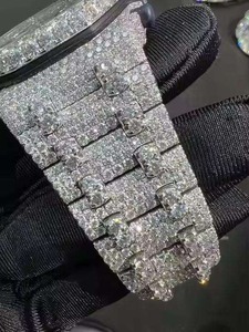 Luxury Diamond Watch Women Analog <b>Chronograph</b> 40mm Round Case Sapphire Dial Stainless Steel Band Butterfly Clasp Quartz Movement - Product Image 4