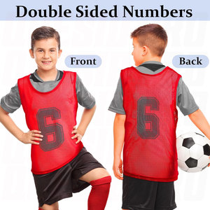 Maillots d'entraînement numérotés pour le football et le basketball – Gilets de sport respirants en maille pour l'entraînement en équipe - Product Image 5