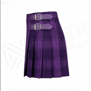 Minifalda a Cuadros para Mujer, Corte en A, con Cinturón Ajustable, Diseño Plisado, Cintura Regular, Tejido de Tela, Estilo para Todas las Temporadas - Product Image 3
