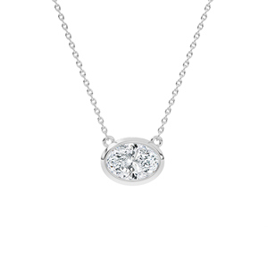 Collar con Colgante de Diamante Ovalado Cultivado en Laboratorio, Oro Sólido de 14K/18K, Joyería Minimalista para Uso Diario, Regalo de Lujo para Mujer - Product Image 3