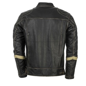 Leather Sheepskin Motorcycle <b>Jacket</b> Winter <b>Fur</b> <b>Lined</b> Plus Size Zipper Windproof Custom OEM ODM Wholesale - Product Image 4