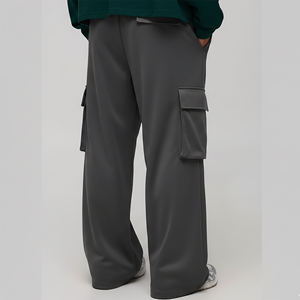 Pantalon cargo large pour homme personnalisé, taille élastique avec cordon de serrage, coupe décontractée ample, respirant, style automne, avec plusieurs poches - Product Image 2