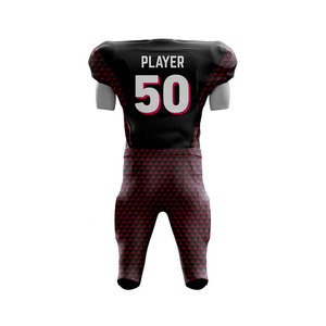 Customizable American Football Uniform Men's Sublimated Jersey Pants Set Moisture Wicking Fitted Short Sleeve Geometric Print - Product Image 2