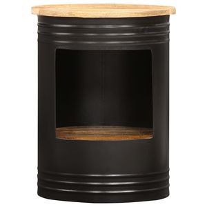 Mesa de Centro de Madera de Mango Natural y Negra con Acero con Recubrimiento en Polvo, Mueble Duradero y Elegante - Product Image 2