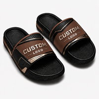 Claquettes pour hommes avec logo personnalisé, couleur unie, bout ouvert, été, dessus en EVA PU, coussinées, imperméables, légères