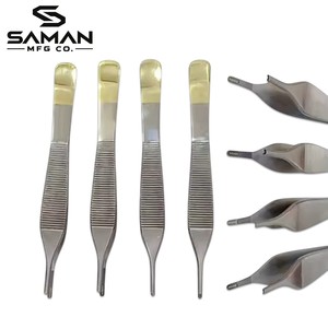 Pinzas Adson de Acero Inoxidable Marrón de SAMAN MFG CO., Instrumento Quirúrgico para Agarrar Tejidos Finos, Reconstructivo Plástico - Product Image 2