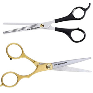 Ensemble professionnel de ciseaux de barbier en acier inoxydable doré de 6,0 pouces, ensemble de 2 ciseaux de coupe et d'éclaircissement pour la coiffure - Product Image 5
