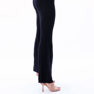 Pantalon large pour femme, couleur unie, broderie personnalisée, impression de logo, service OEM ODM, pantalon évasé pour femme adulte - Product Image 4