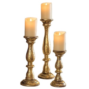 Portavelas de piedra hecho a mano con soporte de pilar de vajilla de diseño Vintage para decoración del hogar para linternas de Navidad - Product Image 1