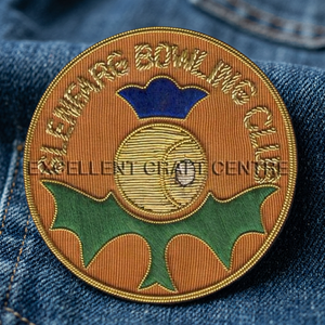 Glenfarg <b>Bowling</b> Club Embroidered Patch Round Sew-On Fabric Badge Circular Classical Design For Garment - Product Image 4