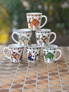 Ceramic <b>Mug</b> with Lid Deer Print <b>Latte</b> Cup Modern Drinkware for Coffee Tea Party Gift - Product Image 3