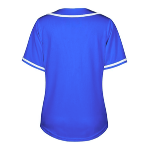 Women's Blue <b>Baseball</b> Jersey Shirt Button Down Blank Softball Jersey's Short Sleeve Hip Hop Active Sportswear Women Shirts Tops - Product Image 3