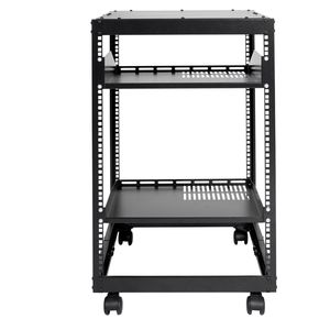 Armadio Rack Server Open Frame 15U da 23-40 Pollici con Profondità Regolabile, Montaggio a Parete o Autoportante, con 4 Poste per Cablaggio AV e Rete - Product Image 1