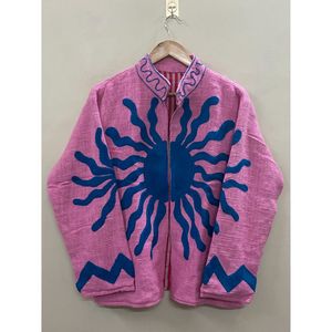 Bohemian TNT Suzani Cotton Embroidered Short Jacket Windproof and Breathable Floral Design <b>Coat</b> Gift for Her/Mom - Product Image 6
