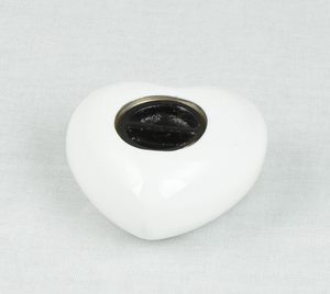 Heart shape metal urn Modern handmade urn Patio decor urn <b>jar</b> Metal urn for ashes - Product Image 3