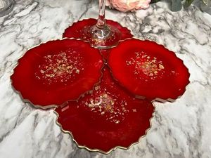 Premium Resin Coasters Handmade Stylish Coffee Mug Coaster Set For Dining <b>Table</b> <b>Protection</b> By AALIYAN IMPEX - Product Image 2