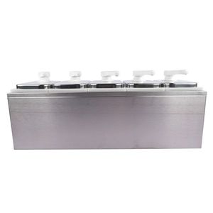 Dispenser per Salse in Acciaio Inox da 10L, Contenitore per Condimenti con Pompa, Erogatore di Bevande con Stazione di Pompaggio - Product Image 1