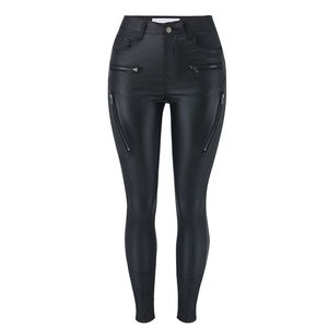 Pantalones de Cuero Ligeros para Mujer, Fabricados por Profesionales, Estilo Urbano, Color Sólido, Pantalones de Cuero para Dama - Product Image 3