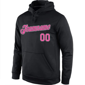 Ropa Deportiva de Alta Calidad, Sudadera Negra con Bordado Rosa, Nombre del Equipo Personalizado, Sudadera de Poliéster con Tela Transpirable, Sudadera Deportiva para Hombre - Product Image 6