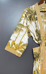 Camisones Kimono con Estampado de Dibujos Animados para Mujer, Algodón Suave, Verano, Hechos a Mano, ODM, Cuello en V, Cintura Elástica, Largo hasta la Rodilla, Manga Larga - Product Image 3