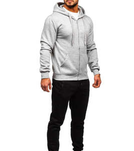 Conjunto Deportivo de Invierno para Hombre, con Sudadera con Cierre y Pantalones Acampanados, Cómodo, Elegante y Moderno, Producto OEM - Product Image 3