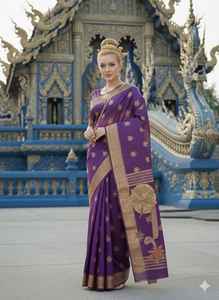 Sari prêt-à-porter et chemisier prêt-à-porter en tissu viscose soie de qualité supérieure, vêtements indiens et pakistanais traditionnels. - Product Image 2