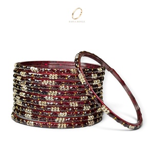 Nuevo Juego de Brazaletes de Diseño Moderno con Circonitas Rojas y Baño de Oro Estilo Kashmiri, Colección de Joyería para Bodas, Venta al Por Mayor - Product Image 2