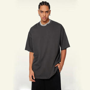 Hauts décontractés amples en coton épais 100 % délavé à l'acide, anti-plis, style streetwear professionnel pour hommes – Vente en gros - Product Image 3