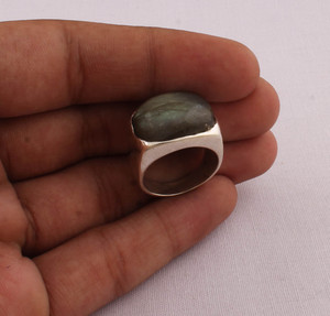 Natural <b>Labradorite</b> <b>Ring</b> 925 Sterling Silver Jewelry Blue Fire Gemstone <b>Ring</b> Vintage Style Statement <b>Ring</b> for Women Fine Jewelry - Product Image 5