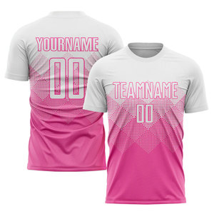 Uniforme de Fútbol Sublimado Rosa y Blanco, Transpirable, Absorbente de Humedad, Equipación de Fútbol Personalizada, Ropa Deportiva para Equipos - Product Image 1