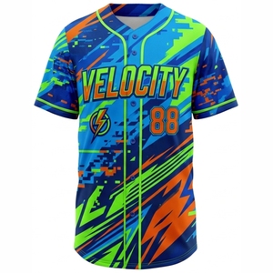 Custom Design Mens Baseball Jerseys with Breathable Anti-Bacterial Quick Dry Sublimated Printed Sports Baseball Jersey <b>Shirts</b> - Product Image 1