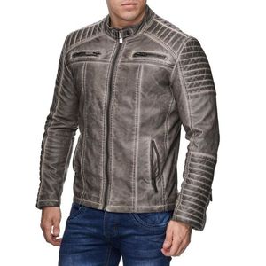 Men's Genuine Leather <b>Jacket</b> Vintage Washed Zip Up Bomber Coat Breathable Windproof <b>Winter</b> Outerwear - Product Image 1