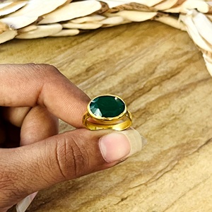 High Demand Green Onyx <b>Ring</b> Minimalist Brass Jewelry for Women 18k <b>Gold</b> Plated Dainty Solitaire <b>Ring</b> for Wholesale/OEM/ODM - Product Image 5