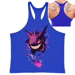 Camiseta sin mangas de poliéster de alta calidad para hombre, chaleco informal liso vintage para verano, ropa de gimnasio con logo frontal, proveedor mayorista a granel - Product Image 3