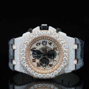 Reloj de Lujo para Hombre con Diamantes, Correa de Plata con Moissanita, Movimiento Analógico ETA, Ecológico, Cristal de Zafiro, 28mm, Cierre Oculto - Product Image 2