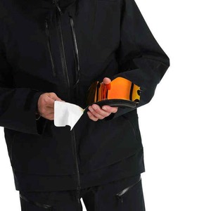 Veste de ski noire imperméable personnalisée pour homme avec technologie coupe-vent, respirante, chaude, à capuche zippée, pour l'hiver et le snowboard - Product Image 4