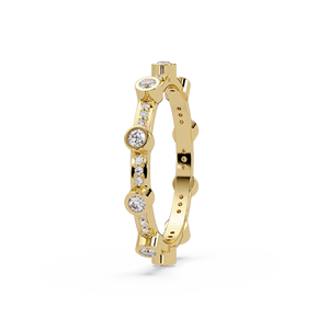 Custom Wedding <b>Ring</b> 14K Pure <b>Gold</b> Round Lab Grown Diamond <b>Ring</b> Bezel <b>Set</b> Eternity Band <b>Ring</b> For Women Fine Jewelry Bridal <b>Rings</b> - Product Image 2