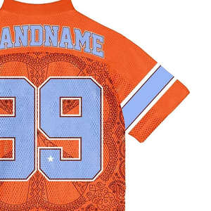 Camiseta de fútbol americano oversize personalizada gratis para hombre, estilo urbano, de malla, corte holgado, jersey de fútbol americano con sublimación y bordado. - Product Image 2