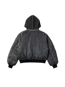 Sudadera con capucha de mezclilla personalizada de alta calidad, estilo vintage, hombros caídos, corte holgado, unisex, con cremallera, efecto desgastado, estilo streetwear. - Product Image 2