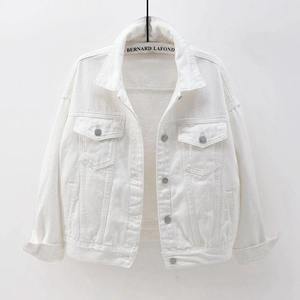 Women's Green Denim Jacket Full Sleeve <b>Turn</b>-down Collar <b>Button</b> Closure Trucker Style Winter Wear Breathable Short Washed - Product Image 3