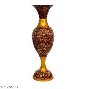 แจกันดอกไม้ตกแต่งโต๊ะหรูหราทำจากทองเหลืองเคลือบผงสีทองสดใสสำหรับตกแต่งบ้าน - Product Image 3