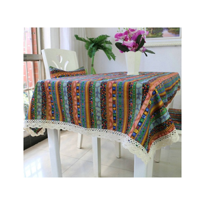 Premium Cherry Grid Print <b>Table</b> Cloth Cotton Dining <b>Table</b> <b>Cover</b> Custom Size Custom Weight Eco Friendly Indian Manufacturer - Product Image 3